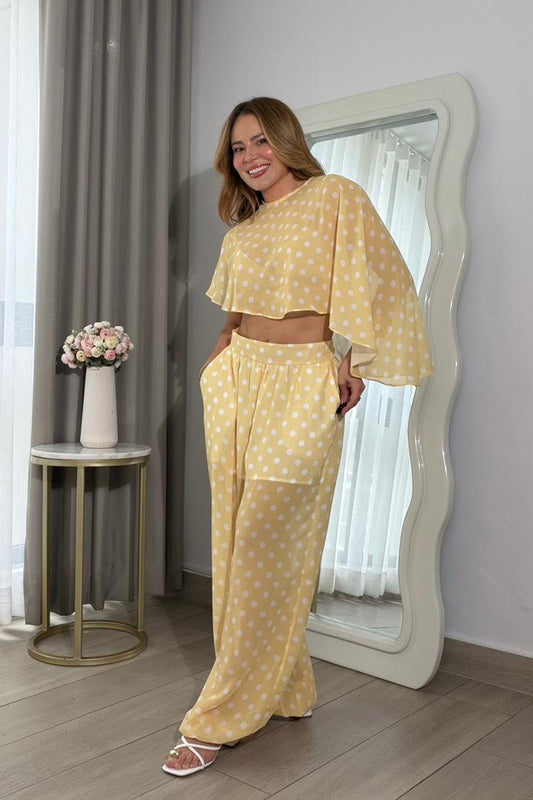 Set Pantalon Polka Amarillo