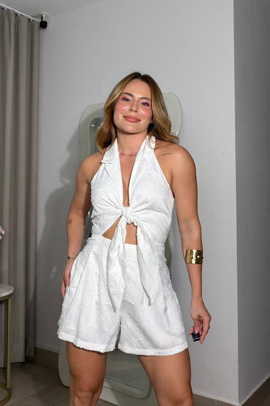 Blossom Romper Blanco