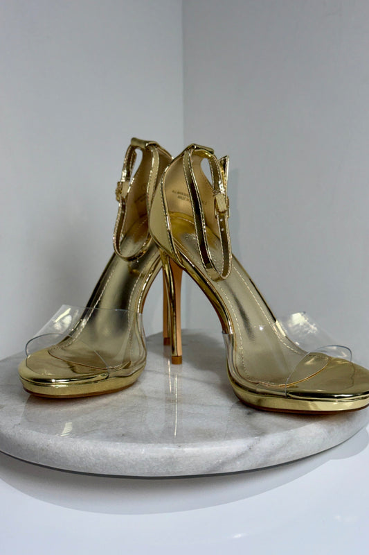 Tacón  Dorado Transparente